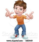 Vector Illustration of Boy Child Character Pointing by AtStockIllustration