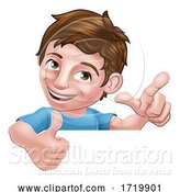 Vector Illustration of Boy Kid Thumbs up Child Peeking over Sign by AtStockIllustration