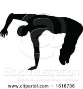 Vector Illustration of Break Dancer Silhouette by AtStockIllustration