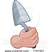 Vector Illustration of Bricklayer Builder Hand Fist Holding Trowel by AtStockIllustration