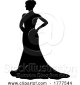 Vector Illustration of Bride Bridal Wedding Dress Silhouette Lady Design by AtStockIllustration