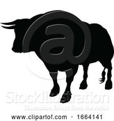 Vector Illustration of Bull Silhouette by AtStockIllustration