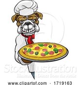 Vector Illustration of Bulldog Pizza Chef Restaurant Mascot Sign by AtStockIllustration