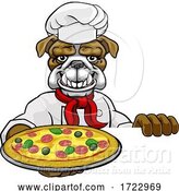 Vector Illustration of Bulldog Pizza Chef Restaurant Mascot Sign by AtStockIllustration