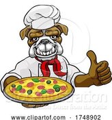 Vector Illustration of Bulldog Pizza Chef Restaurant Mascot Sign by AtStockIllustration