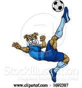 Vector Illustration of Bulldog Soccer Football Player Sports Mascot by AtStockIllustration