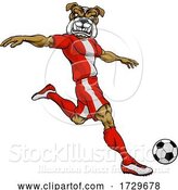 Vector Illustration of Bulldog Soccer Football Player Sports Mascot by AtStockIllustration