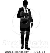 Vector Illustration of Business People Guy with Clipboard Silhouette by AtStockIllustration