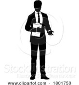 Vector Illustration of Business People Guy with Clipboard Silhouette by AtStockIllustration