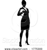 Vector Illustration of Business People Lady with Clipboard Silhouette by AtStockIllustration