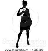 Vector Illustration of Business People Lady with Clipboard Silhouette by AtStockIllustration