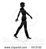 Vector Illustration of Business Person Silhouette, on a White Background by AtStockIllustration