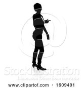 Vector Illustration of Business Person Silhouette, with a Reflection or Shadow, on a White Background by AtStockIllustration