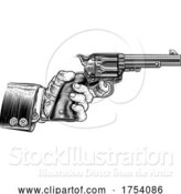 Vector Illustration of Business Suit Hand Western Cowboy Gun Pistol by AtStockIllustration