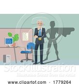 Vector Illustration of Businessman Hero with Superhero Shadow Concept by AtStockIllustration