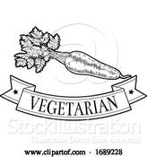 Vector Illustration of Carrot Food Vegetarian Sign by AtStockIllustration