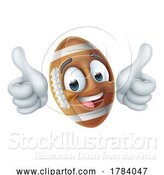 Vector Illustration of Cartoon American Football Ball Emoticon Emoji Icon by AtStockIllustration