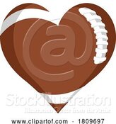 Vector Illustration of Cartoon American Football Ball Heart Shape Concept by AtStockIllustration