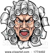 Vector Illustration of Cartoon Angry Judge Character by AtStockIllustration