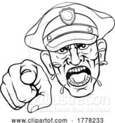 Vector Illustration of Cartoon Angry Policeman Police Officer Cartoon by AtStockIllustration