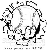 Vector Illustration of Cartoon Baseball Ball Hand Ripping Background by AtStockIllustration