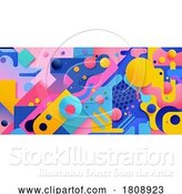 Vector Illustration of Cartoon Bright Colorful Abstract Shapes Background Pattern by AtStockIllustration