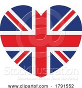 Vector Illustration of Cartoon British UK Union Jack Flag Heart Concept by AtStockIllustration