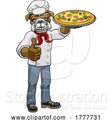 Vector Illustration of Cartoon Bulldog Pizza Chef Restaurant Mascot by AtStockIllustration