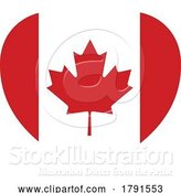 Vector Illustration of Cartoon Canada Canadian Flag Heart Concept by AtStockIllustration