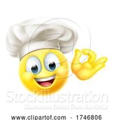 Vector Illustration of Cartoon Chef Emoticon Cook Face by AtStockIllustration