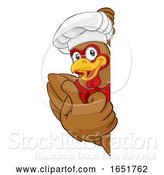 Vector Illustration of Cartoon Chicken Chef Rooster Cockerel Mascot Sign by AtStockIllustration