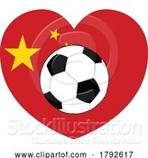 Vector Illustration of Cartoon China Chinese Flag Heart Soccer Football Concept by AtStockIllustration