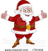 Vector Illustration of Cartoon Christmas Santa Claus Giving Thumbs up by AtStockIllustration