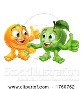 Vector Illustration of Cartoon Compare Apples and Oranges Contrast Conceptual by AtStockIllustration