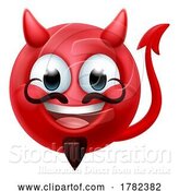 Vector Illustration of Cartoon Devil Emoji Emoticon Guy Face Icon Mascot by AtStockIllustration