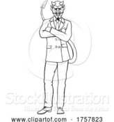 Vector Illustration of Cartoon Devil Evil Business Man in Suit by AtStockIllustration