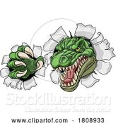 Vector Illustration of Cartoon Dinosaur Crocodile Alligator Lizard Sports Mascot by AtStockIllustration