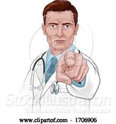 Vector Illustration of Cartoon Doctor Pointing Your Country Needs Wants You by AtStockIllustration