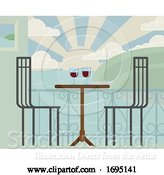 Vector Illustration of Cartoon Drinks on Table Beach Vacation Holiday Restaurant by AtStockIllustration