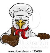 Vector Illustration of Cartoon Eagle Chef Mascot Sign Character by AtStockIllustration