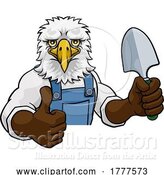 Vector Illustration of Cartoon Eagle Gardener Gardening Animal Mascot by AtStockIllustration