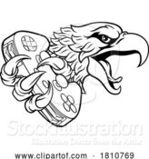 Vector Illustration of Cartoon Eagle Hawk Gamer Video Game Mascot by AtStockIllustration