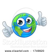 Vector Illustration of Cartoon Earth Globe World Character Mascot by AtStockIllustration