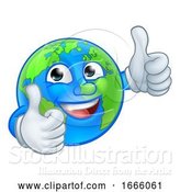 Vector Illustration of Cartoon Earth Globe World Mascot Character by AtStockIllustration