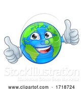 Vector Illustration of Cartoon Earth Globe World Mascot Character by AtStockIllustration