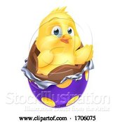 Vector Illustration of Cartoon Easter Egg Chick Little Baby Chicken Bird Cartoon by AtStockIllustration