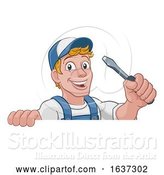 Vector Illustration of Cartoon Electrician Handyman Plumber Mechanic by AtStockIllustration