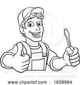 Vector Illustration of Cartoon Electrician Handyman Plumber Mechanic by AtStockIllustration