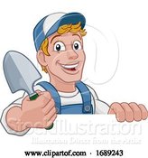 Vector Illustration of Cartoon Gardener Garden Spade Handyman Farmer by AtStockIllustration