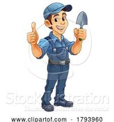 Vector Illustration of Cartoon Gardener Garden Tool Guy Farmer Mascot by AtStockIllustration